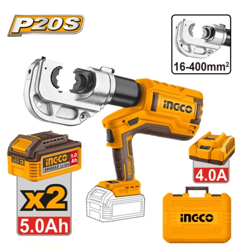 INGCO 20V HYDRAULIC CRIMPING TOOL 16-400MM2-电动液压钳